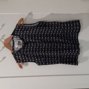 Cotélac Sleeveless Navy Silk-like Top NWOT